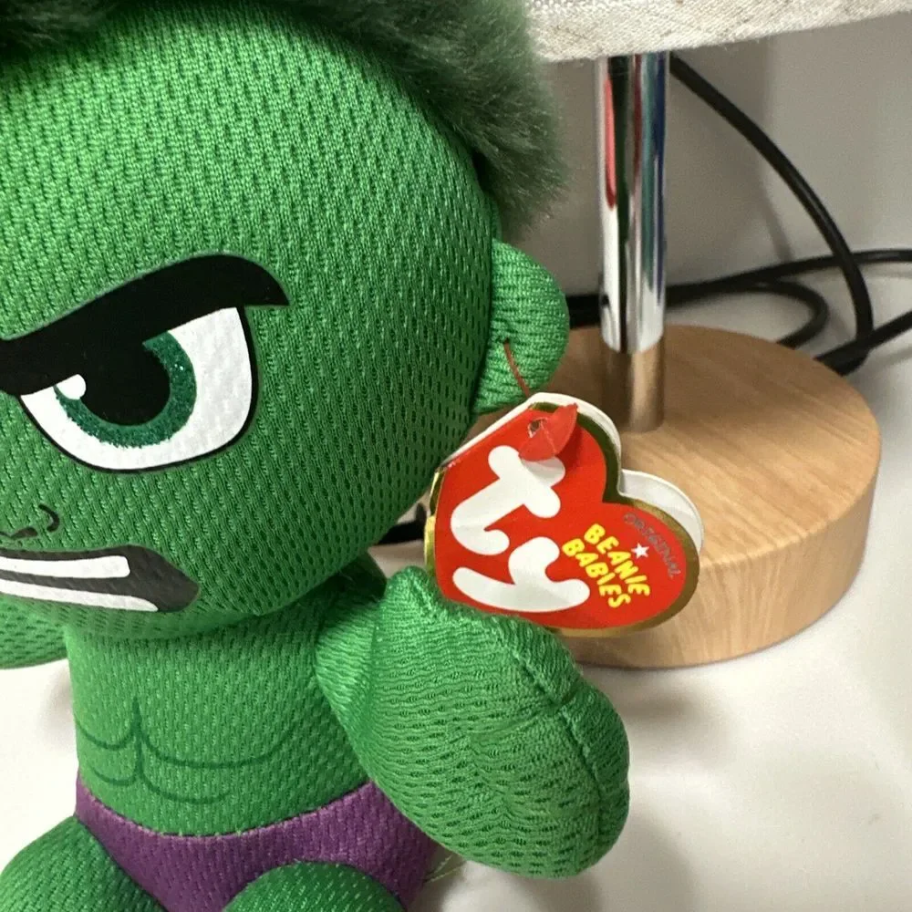 TY Beanie Babies The Hulk Marvel Plush NEW‎ 2017 Tags Film TV 6in Small Sprout